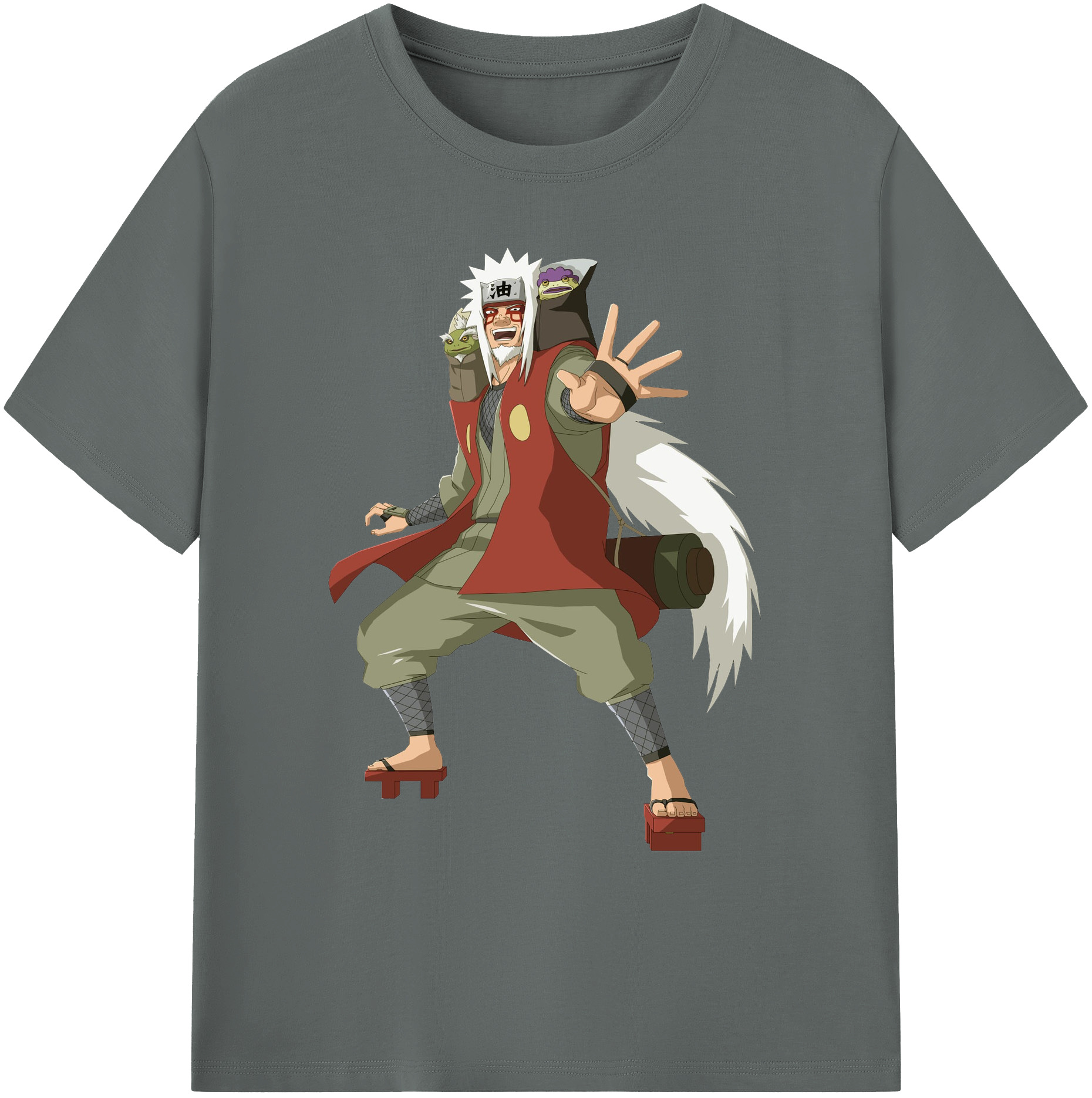 （画像用） NARUTO -ナルト- 自来也（じらいや） Jiraiya 綿100％ メンズ半袖Tシャツ｜肌触りやわらか＆通気性